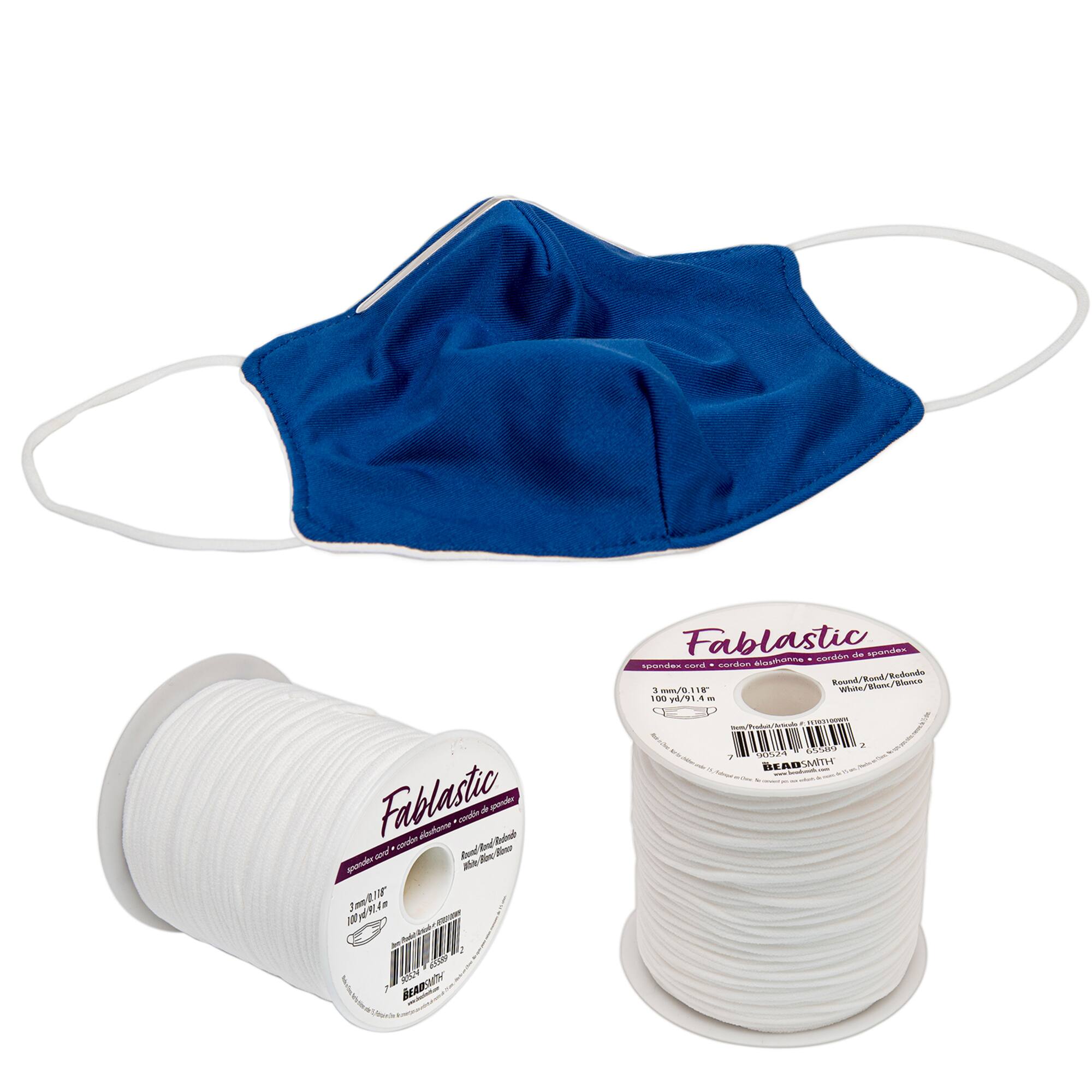 Beadsmith® Fablastic™ 3mm White Round Spandex Cord